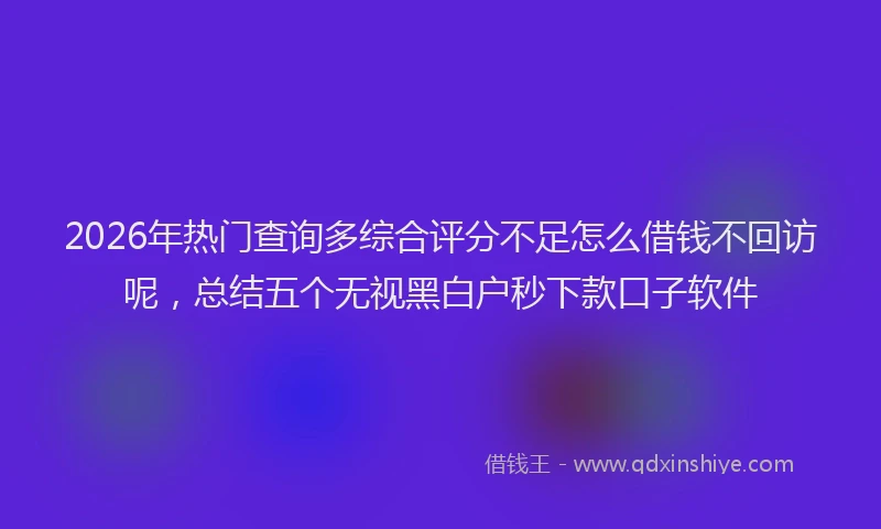 2026年热门查询多综合评分不足怎么借钱不回访呢，总结五个无视黑白户秒下款口子软件