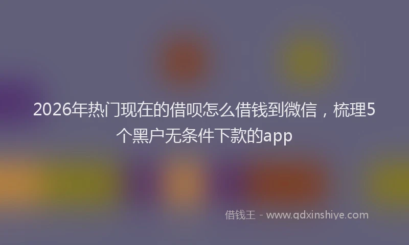 2026年热门现在的借呗怎么借钱到微信，梳理5个黑户无条件下款的app