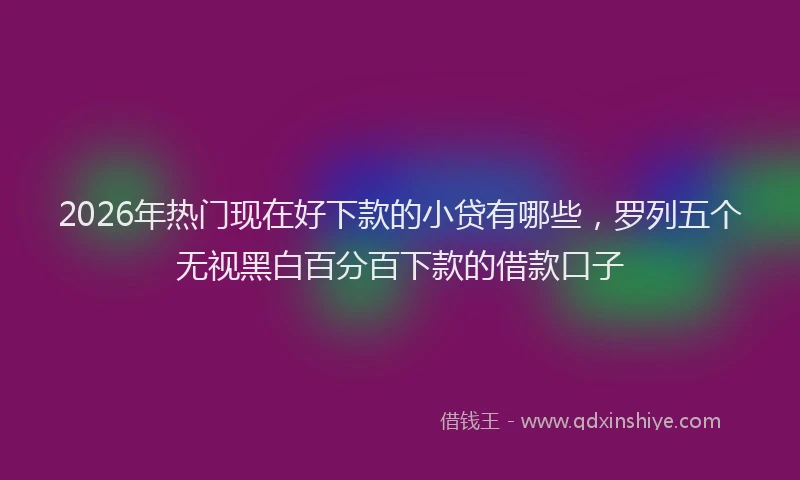 2026年热门现在好下款的小贷有哪些，罗列五个无视黑白百分百下款的借款口子