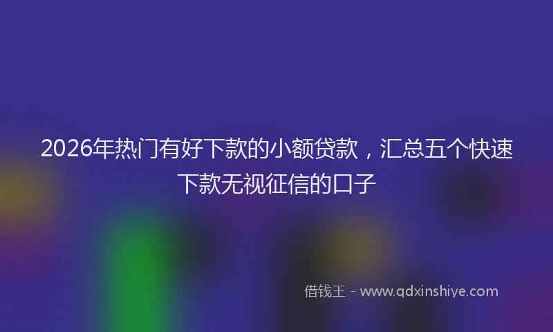 2026年热门有好下款的小额贷款,汇总五个快速下款无视征信的口子