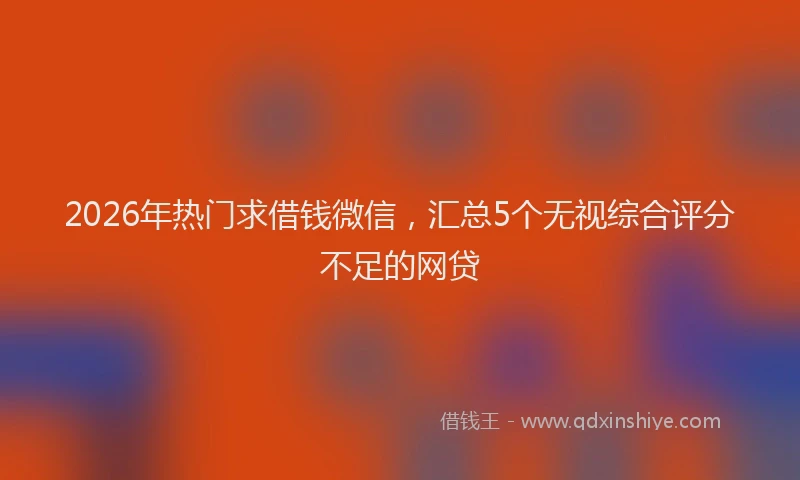 2026年热门求借钱微信，汇总5个无视综合评分不足的网贷