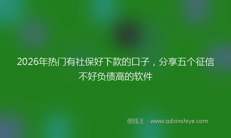 2026年热门有社保好下款的口子，分享五个征信不好负债高的软件