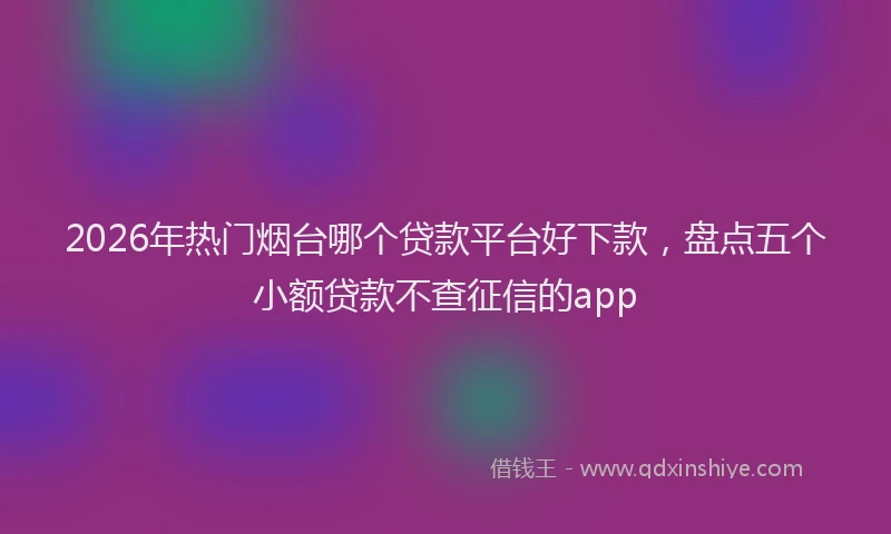 2026年热门烟台哪个贷款平台好下款，盘点五个小额贷款不查征信的app