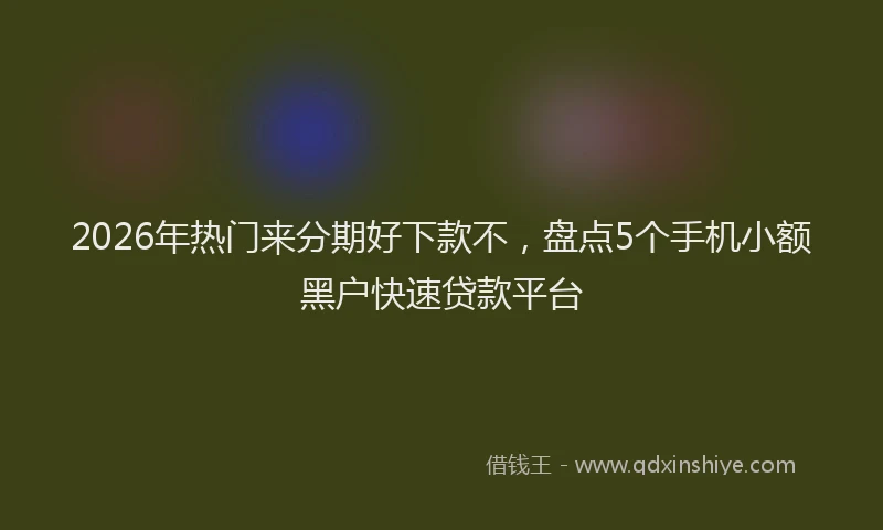 2026年热门来分期好下款不，盘点5个手机小额黑户快速贷款平台