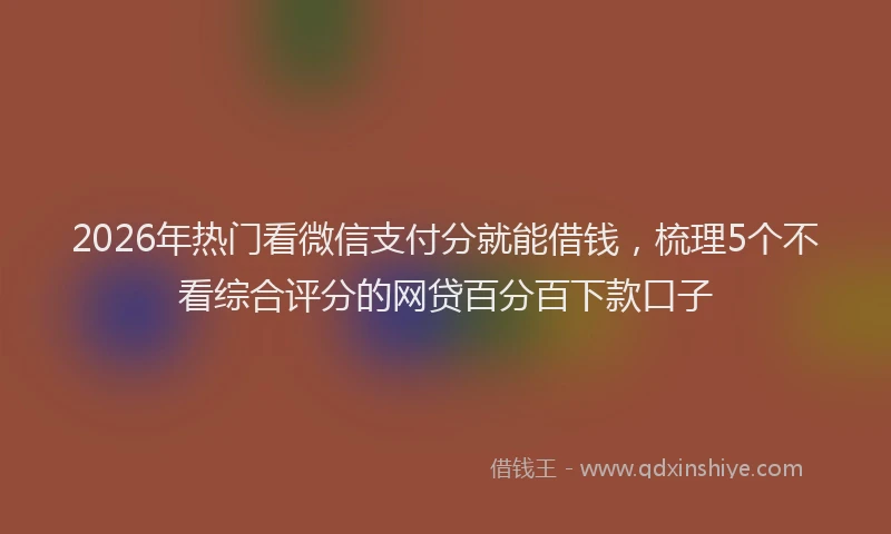 2026年热门看微信支付分就能借钱，梳理5个不看综合评分的网贷百分百下款口子