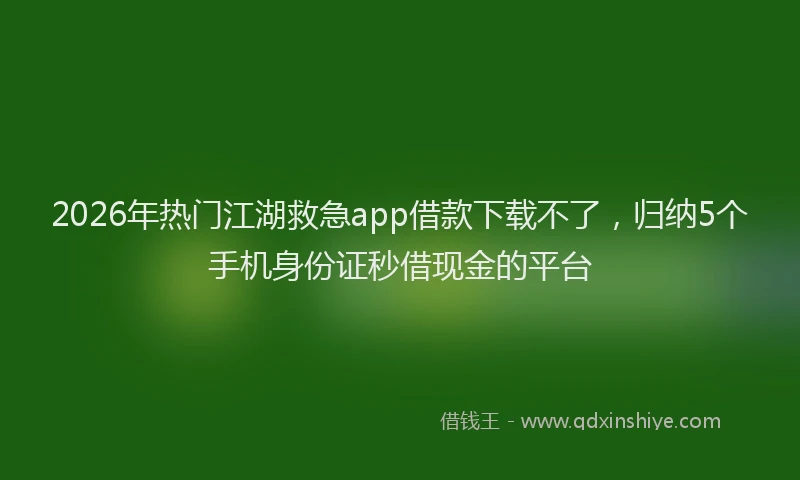 2026年热门江湖救急app借款下载不了，归纳5个手机身份证秒借现金的平台