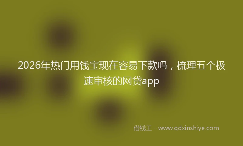 2026年热门用钱宝现在容易下款吗，梳理五个极速审核的网贷app