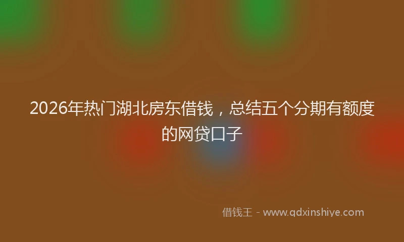 2026年热门湖北房东借钱，总结五个分期有额度的网贷口子