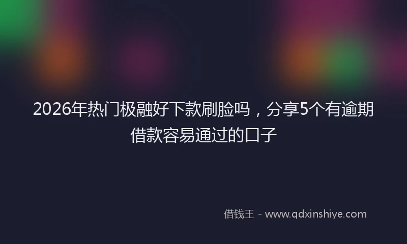 2026年热门极融好下款刷脸吗，分享5个有逾期借款容易通过的口子