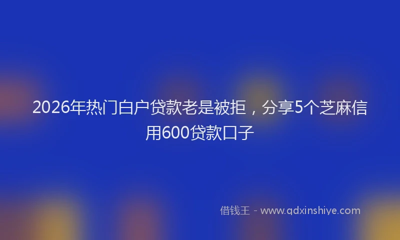 2026年热门白户贷款老是被拒，分享5个芝麻信用600贷款口子