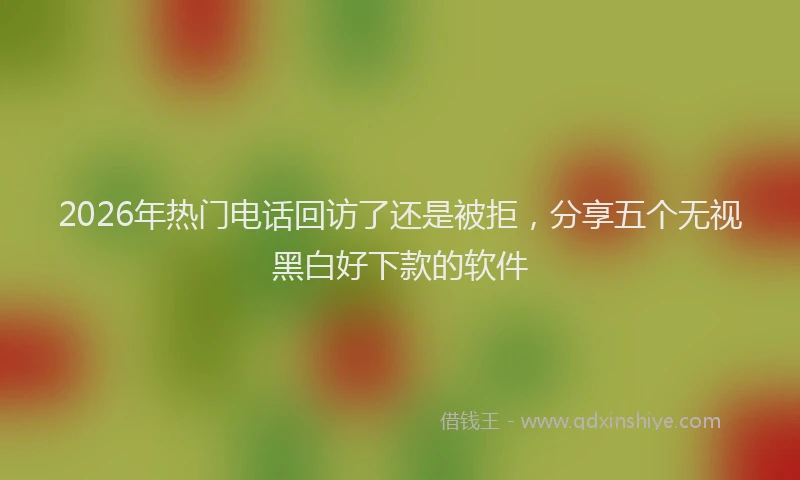 2026年热门电话回访了还是被拒，分享五个无视黑白好下款的软件