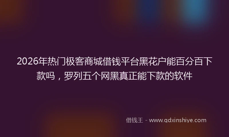2026年热门极客商城借钱平台黑花户能百分百下款吗，罗列五个网黑真正能下款的软件