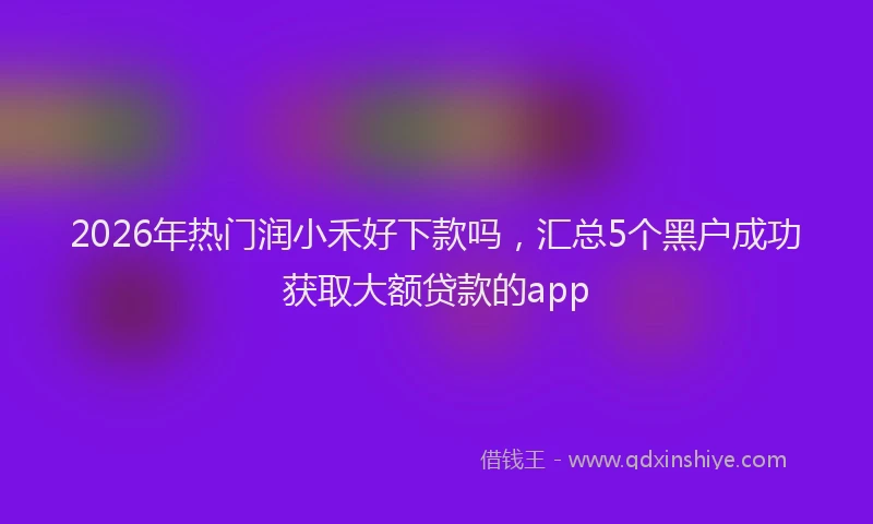 2026年热门润小禾好下款吗，汇总5个黑户成功获取大额贷款的app
