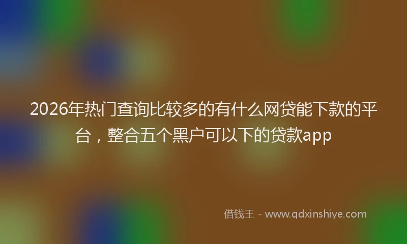 2026年热门查询比较多的有什么网贷能下款的平台，整合五个黑户可以下的贷款app