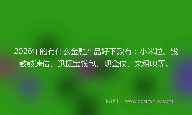 2026年的有什么金融产品好下款有：小米粒、钱鼓鼓速借、迅捷宝钱包、现金侠、来租呗等。