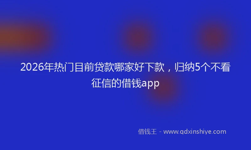 2026年热门目前贷款哪家好下款，归纳5个不看征信的借钱app