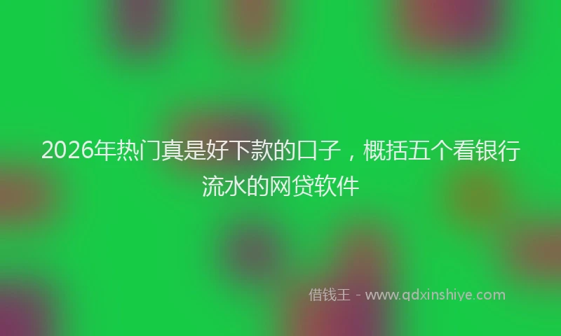 2026年热门真是好下款的口子，概括五个看银行流水的网贷软件