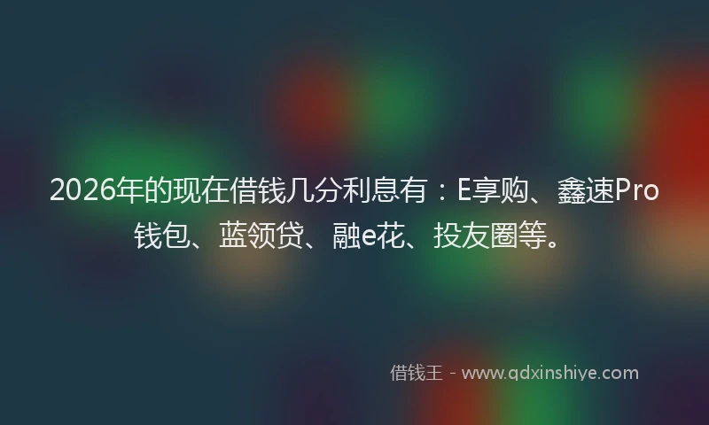 2026年的现在借钱几分利息有：E享购、鑫速Pro钱包、蓝领贷、融e花、投友圈等。