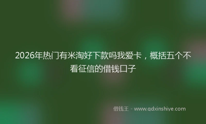2026年热门有米淘好下款吗我爱卡，概括五个不看征信的借钱口子