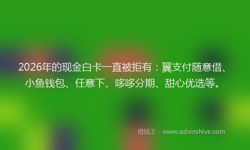 2026年的现金白卡一直被拒有：翼支付随意借、小鱼钱包、任意下、哆哆分期、甜心优选等。