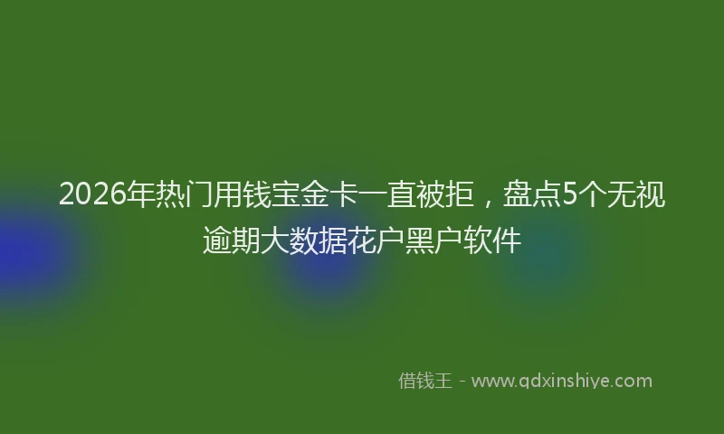 2026年热门用钱宝金卡一直被拒，盘点5个无视逾期大数据花户黑户软件