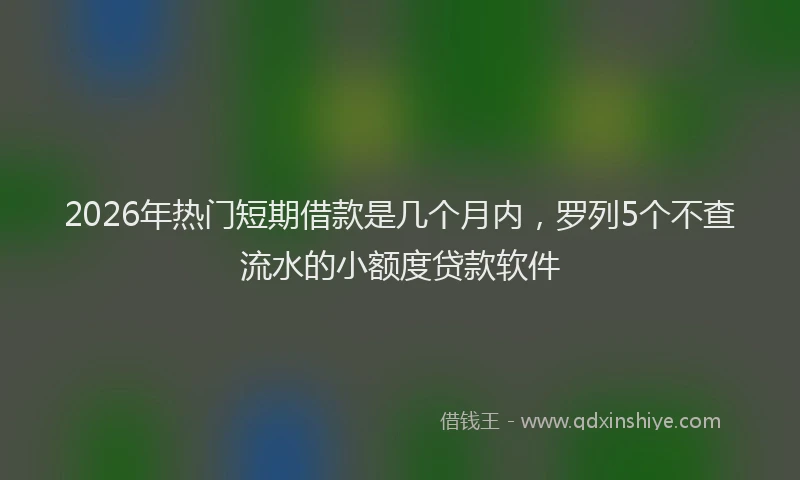 2026年热门短期借款是几个月内，罗列5个不查流水的小额度贷款软件