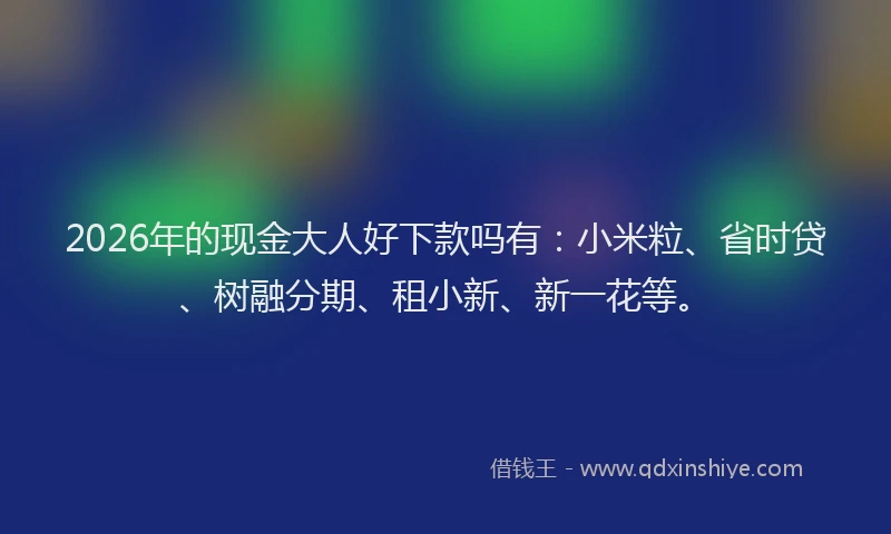 2026年的现金大人好下款吗有：小米粒、省时贷、树融分期、租小新、新一花等。