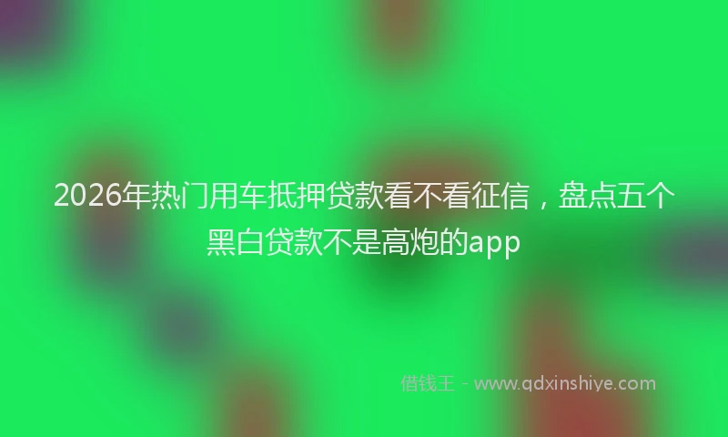 2026年热门用车抵押贷款看不看征信，盘点五个黑白贷款不是高炮的app