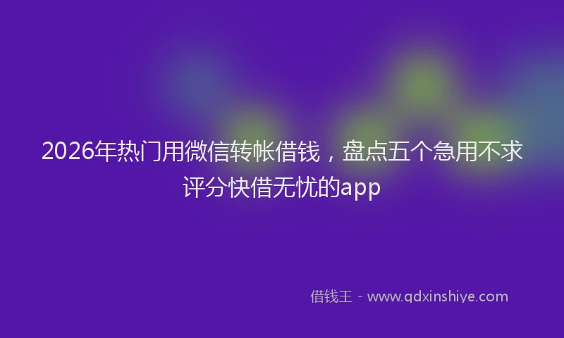 2026年热门用微信转帐借钱，盘点五个急用不求评分快借无忧的app