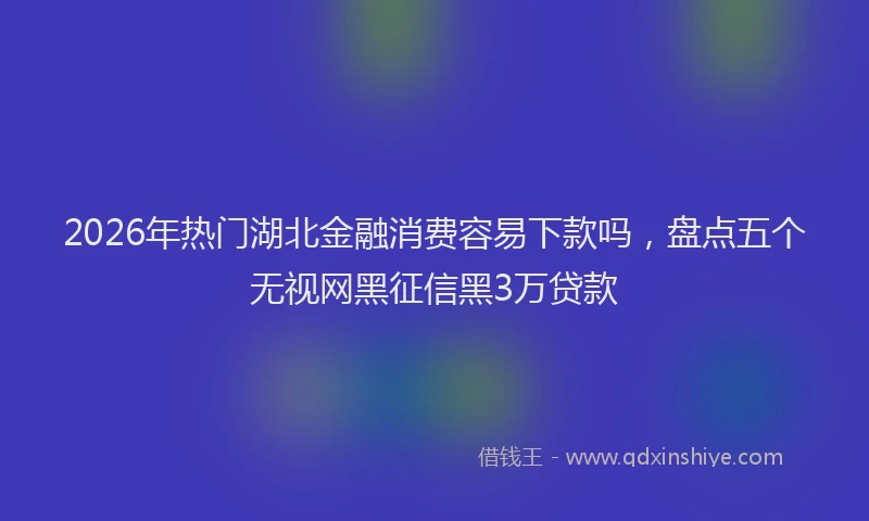 2026年热门湖北金融消费容易下款吗，盘点五个无视网黑征信黑3万贷款