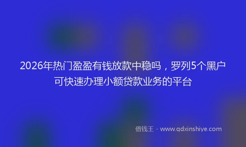 2026年热门盈盈有钱放款中稳吗，罗列5个黑户可快速办理小额贷款业务的平台