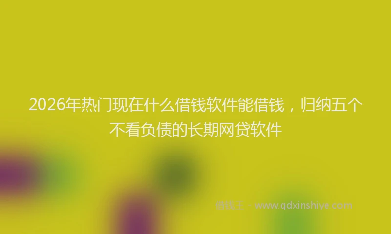 2026年热门现在什么借钱软件能借钱，归纳五个不看负债的长期网贷软件