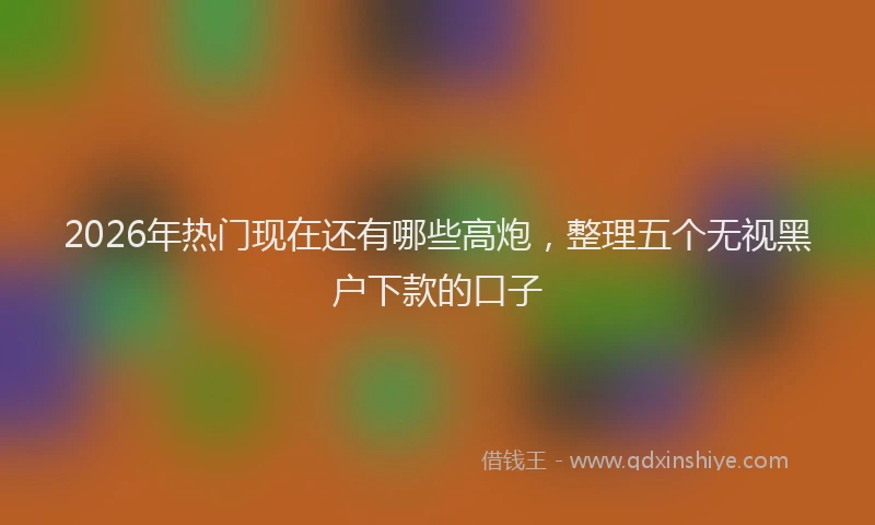 2026年热门现在还有哪些高炮，整理五个无视黑户下款的口子