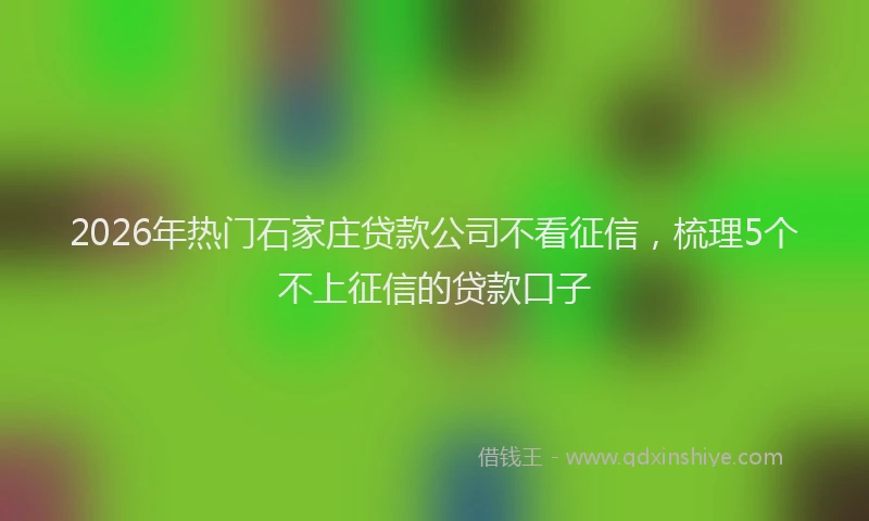 2026年热门石家庄贷款公司不看征信，梳理5个不上征信的贷款口子