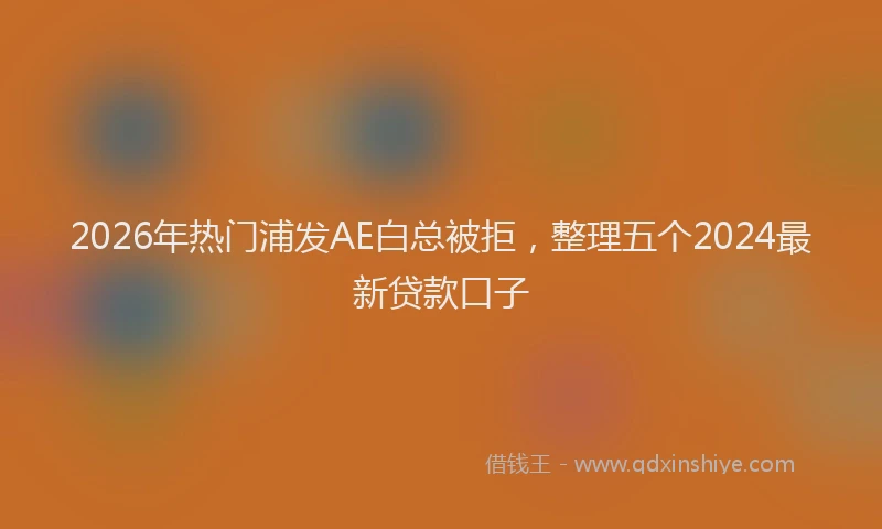 2026年热门浦发AE白总被拒，整理五个2024最新贷款口子