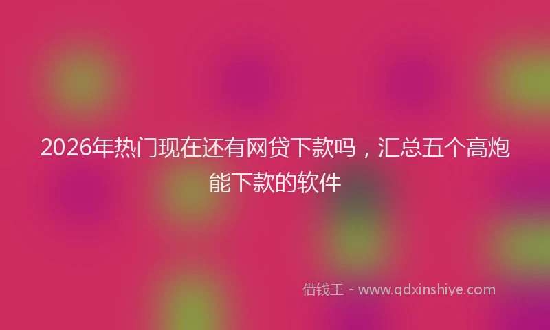 2026年热门现在还有网贷下款吗，汇总五个高炮能下款的软件