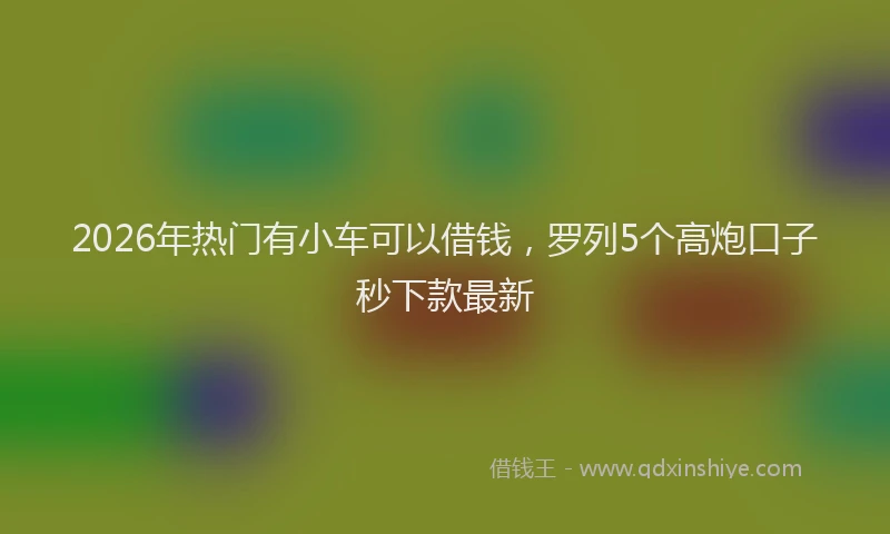 2026年热门有小车可以借钱，罗列5个高炮口子秒下款最新
