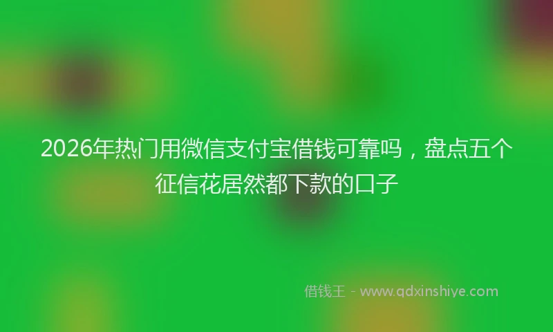 2026年热门用微信支付宝借钱可靠吗，盘点五个征信花居然都下款的口子