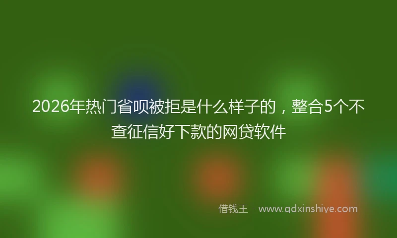2026年热门省呗被拒是什么样子的，整合5个不查征信好下款的网贷软件
