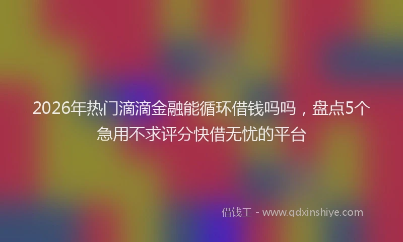 2026年热门滴滴金融能循环借钱吗吗，盘点5个急用不求评分快借无忧的平台