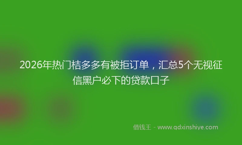 2026年热门桔多多有被拒订单,汇总5个无视征信黑户必下的贷款口子