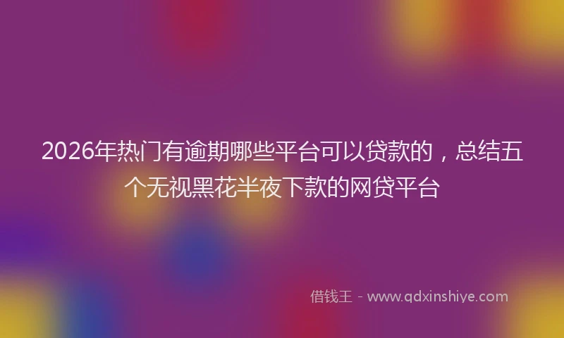 2026年热门有逾期哪些平台可以贷款的，总结五个无视黑花半夜下款的网贷平台