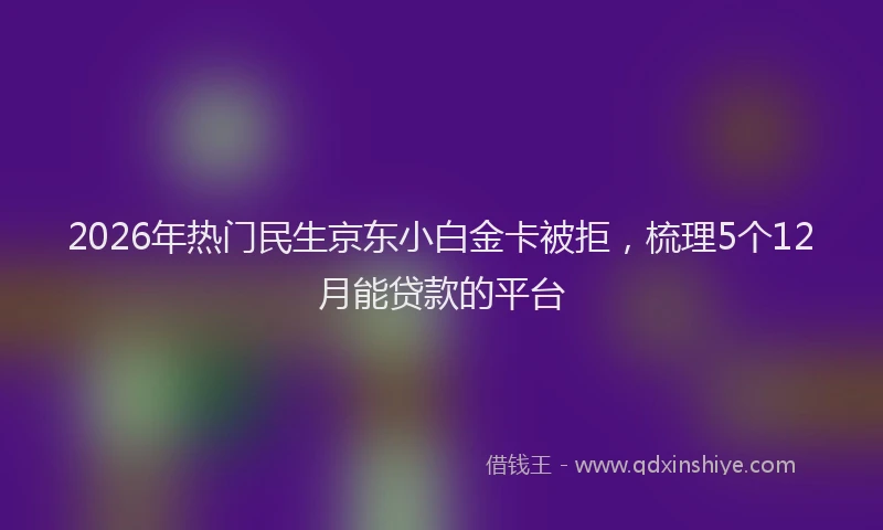 2026年热门民生京东小白金卡被拒，梳理5个12月能贷款的平台