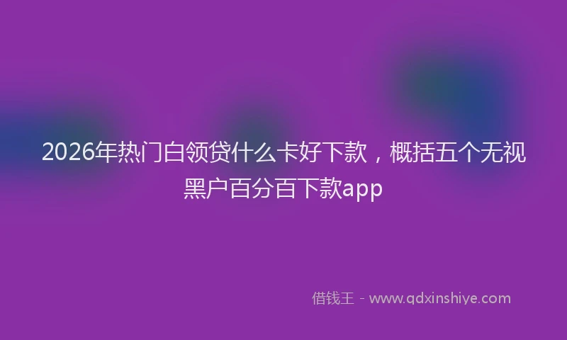 2026年热门白领贷什么卡好下款，概括五个无视黑户百分百下款app