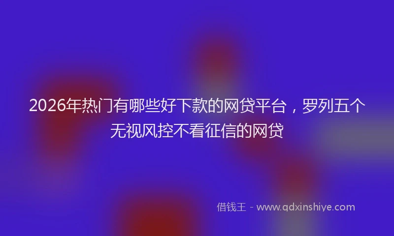 2026年热门有哪些好下款的网贷平台，罗列五个无视风控不看征信的网贷