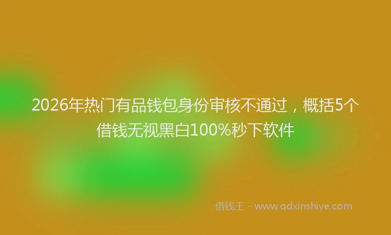 2026年热门有品钱包身份审核不通过，概括5个借钱无视黑白100%秒下软件