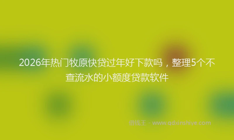 2026年热门牧原快贷过年好下款吗，整理5个不查流水的小额度贷款软件