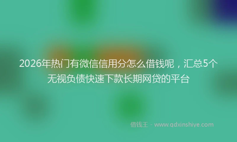 2026年热门有微信信用分怎么借钱呢，汇总5个无视负债快速下款长期网贷的平台