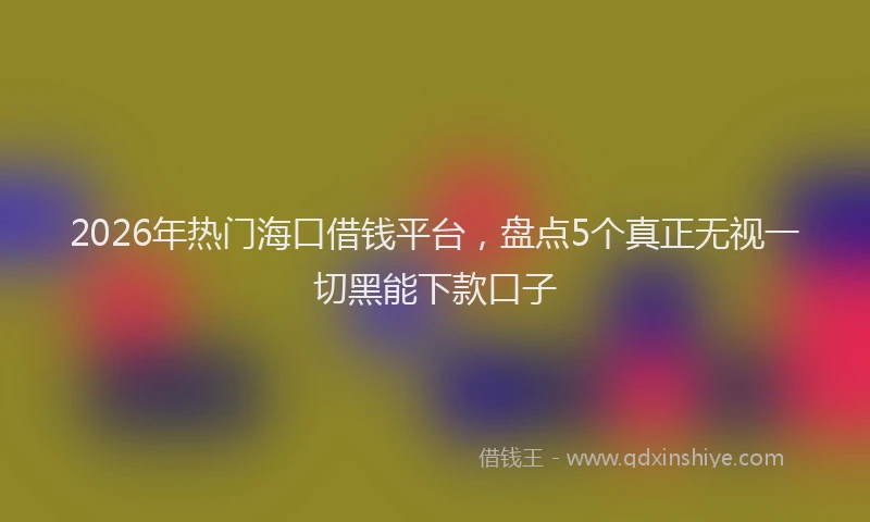 2026年热门海口借钱平台，盘点5个真正无视一切黑能下款口子