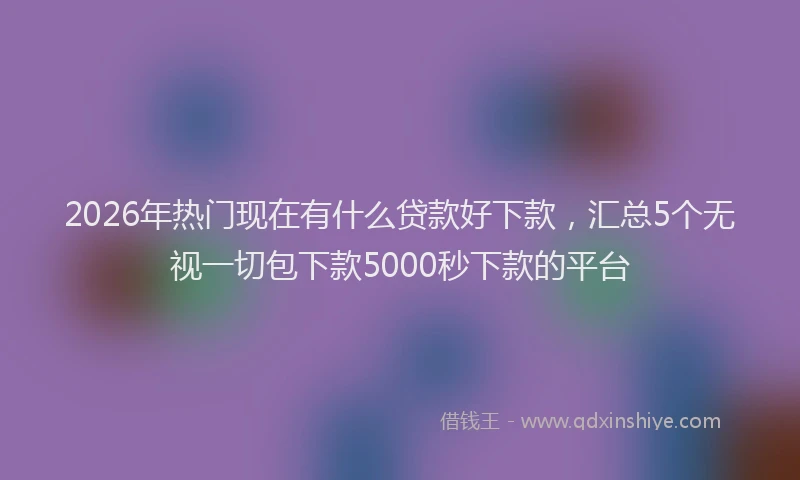 2026年热门现在有什么贷款好下款，汇总5个无视一切包下款5000秒下款的平台